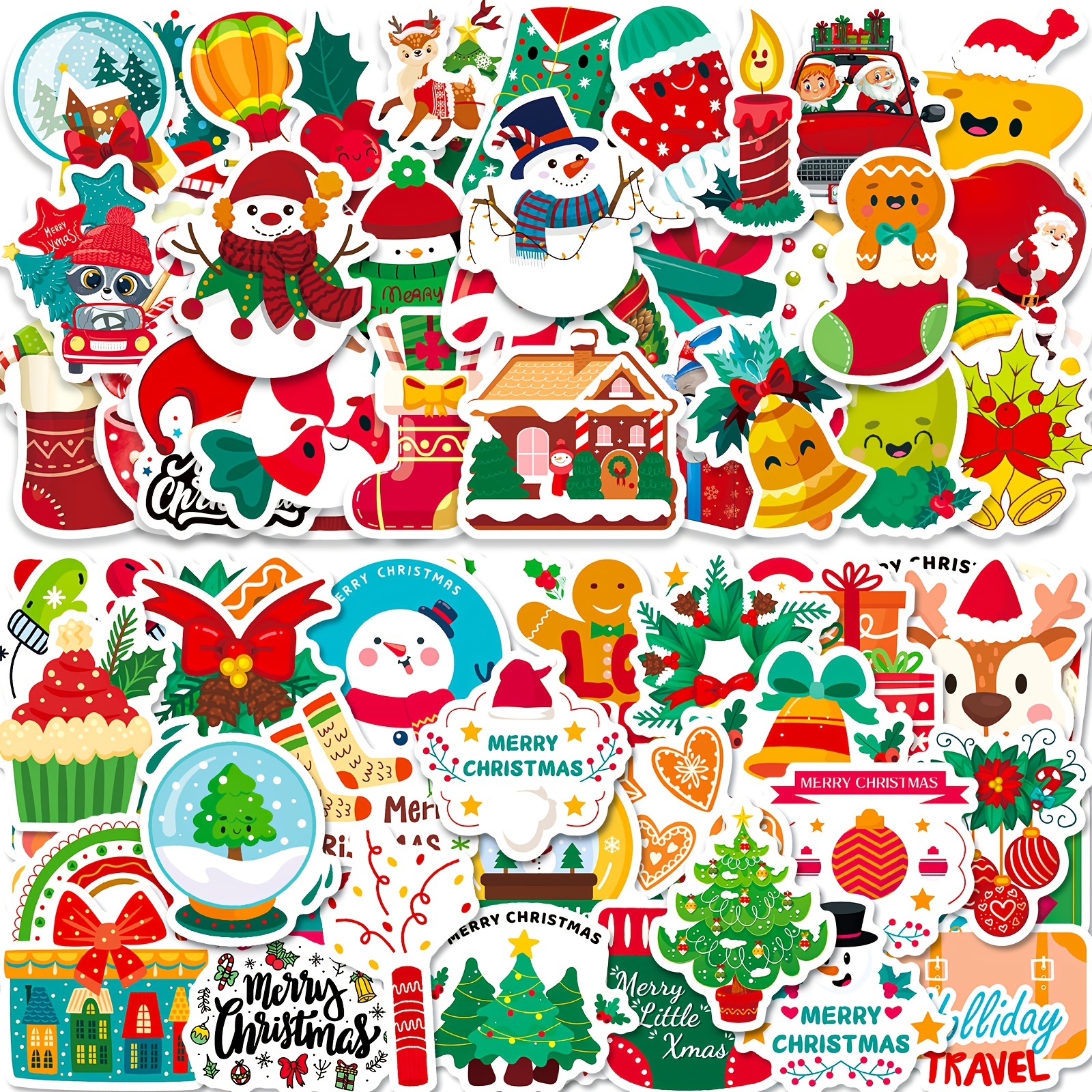 54pcs DIY Christmas Snowman Snowflake Gift Foam Stickers， Children's  Christmas Party Crafts Snowman EVA Stickers