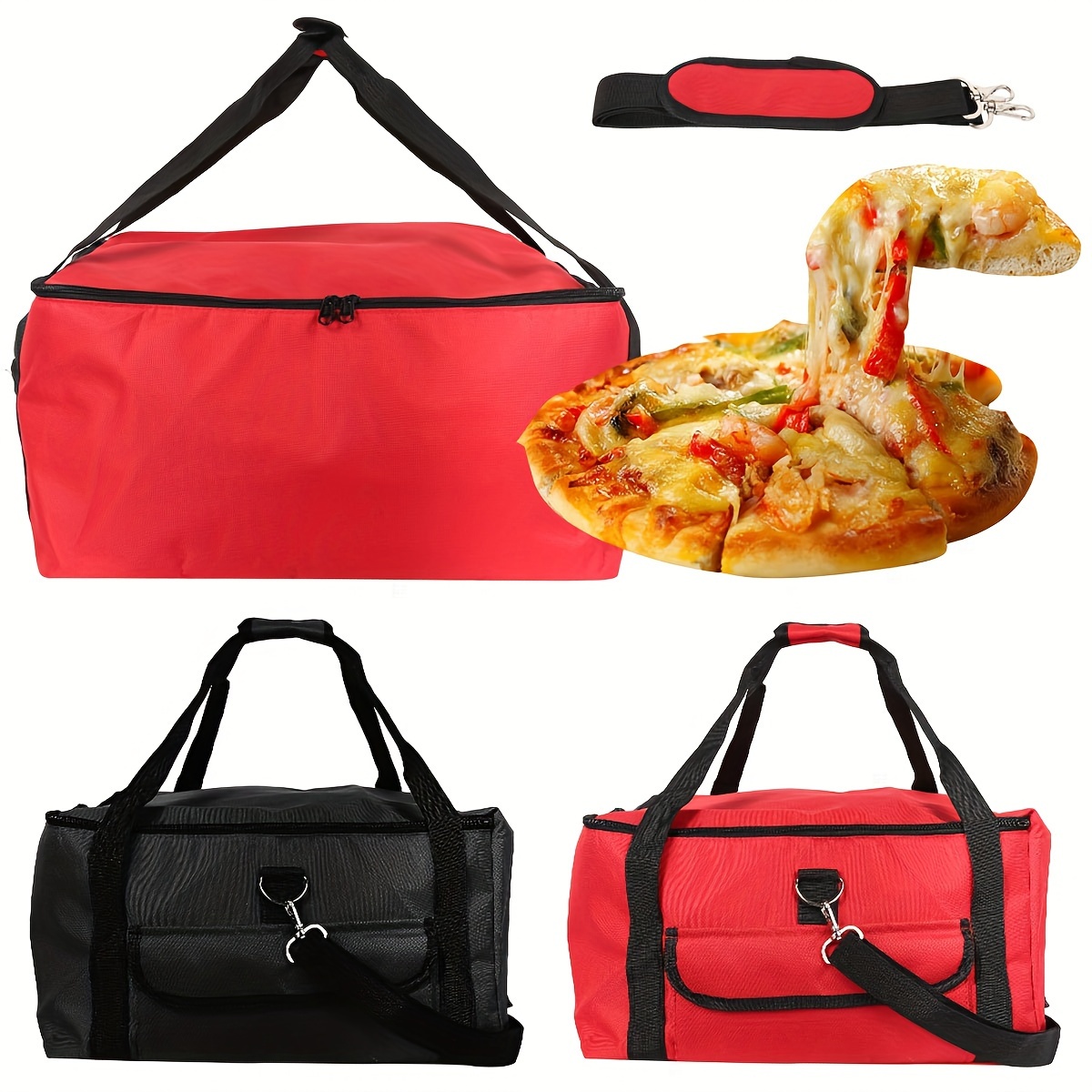  Sleek Space Large Insulated Bag for Hot or Cold Food.  Collapsible Cooler Bag, Thermal Bags Food Delivery Bag, Picnic Lunch Bag,  Frozen Food Shopping Bag, Large Pizza Bag, Instacart Grocery Tote 