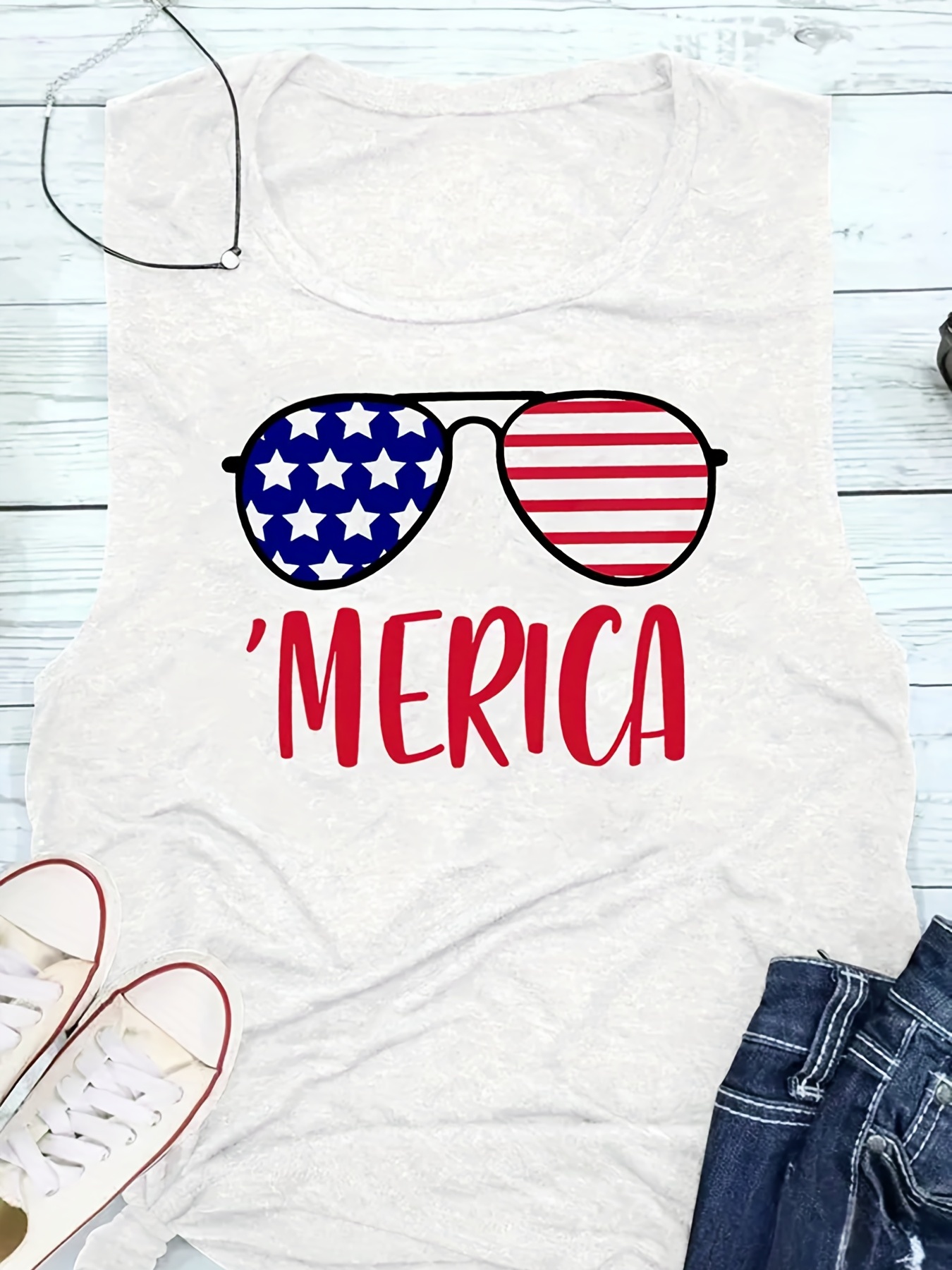 American Flag T-Shirts for Women Loose 4th of July Shirts Ladies