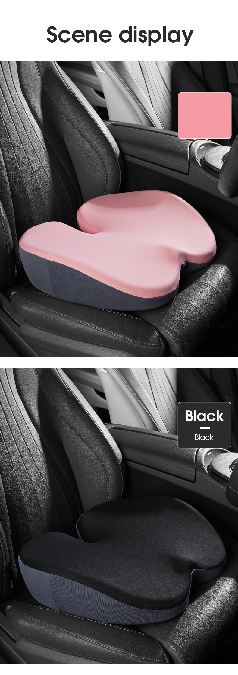 Car Seat Cushion Single Piece Butt Cushion Slow Rebound Breathable  Comfortable Four Seasons Seat Cushion Butt Men/women Automovtive  Accessories - Temu