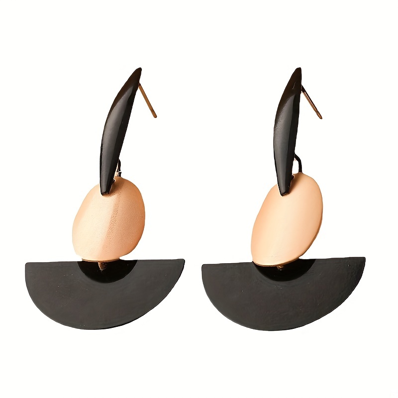 2pcs Men's Contrasting Stud Earrings
