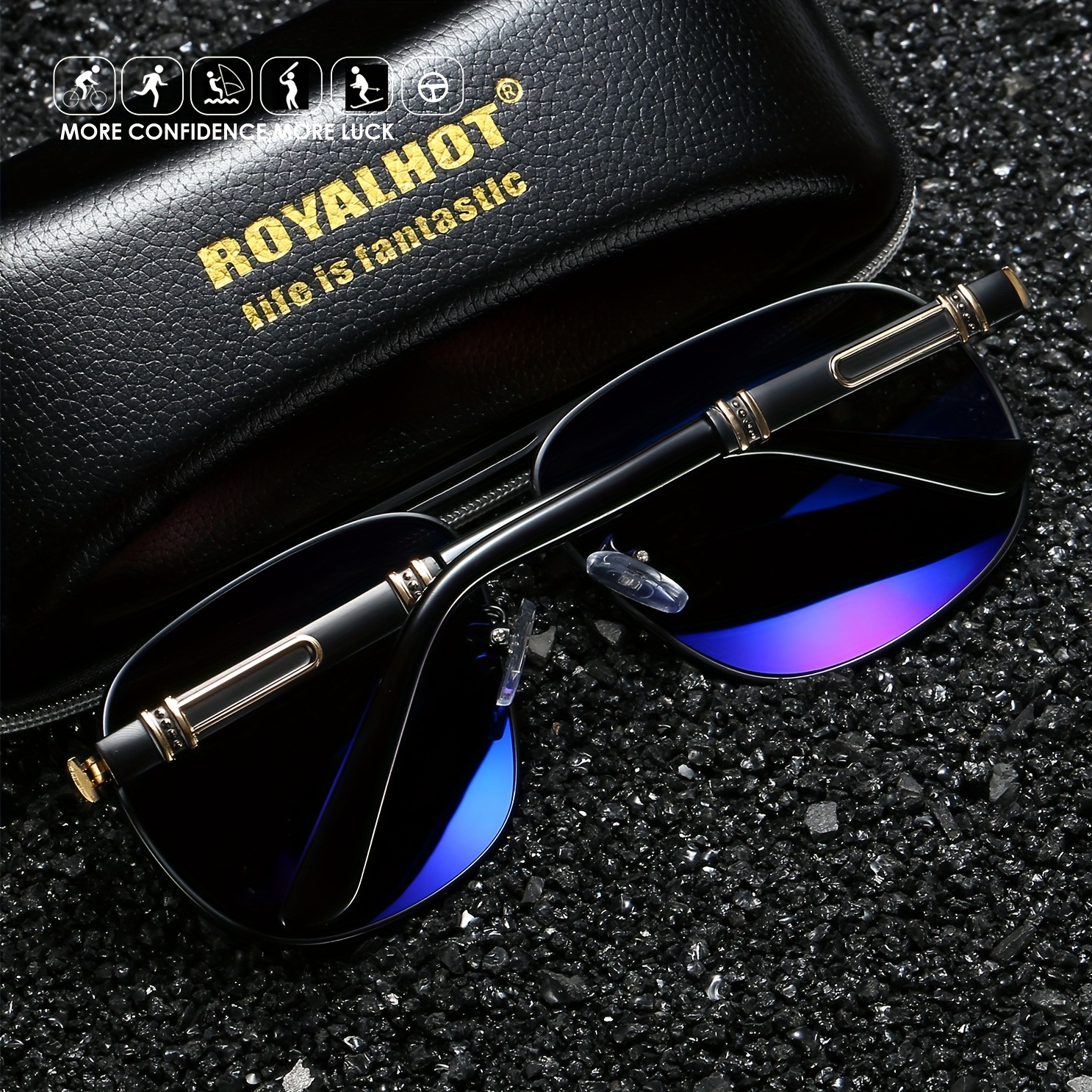 Men and Women Polarized Sunglasses with Aloly Frame