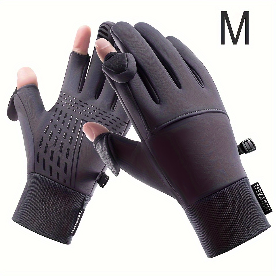 Anti slip Fishing Gloves Thickened Warm Gloves Winter Half - Temu