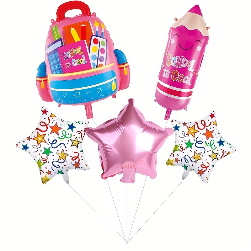 

Set, Pink Back To School Balloons Set, Back To School Party Decorations School Balloon Party Supplies, Pencil Schoolbag Shaped Foil Balloons For First Day Of School Classroom Decoration