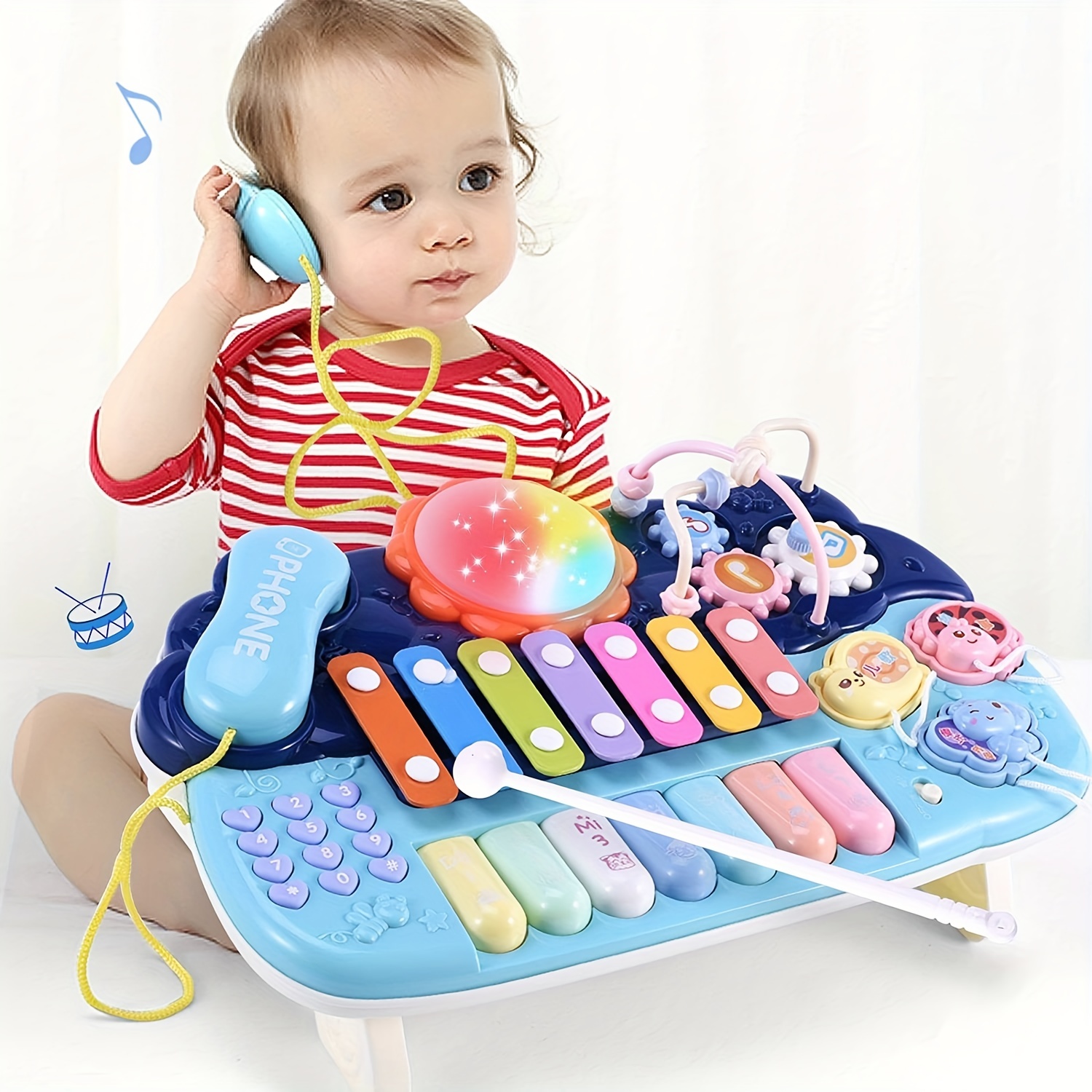 2 In 1 Baby Piano Xylophon Spielzeug Für Kleinkinder 1-3 Jahre Alt, 8  Mehrfarbige Tastatur Xylophon Klavier, Vorschule  Bildungs-musik-lerninstrumente Spielzeug Für Baby Kinder Mädchen Jungen, Mehr Kaufen, Mehr Sparen