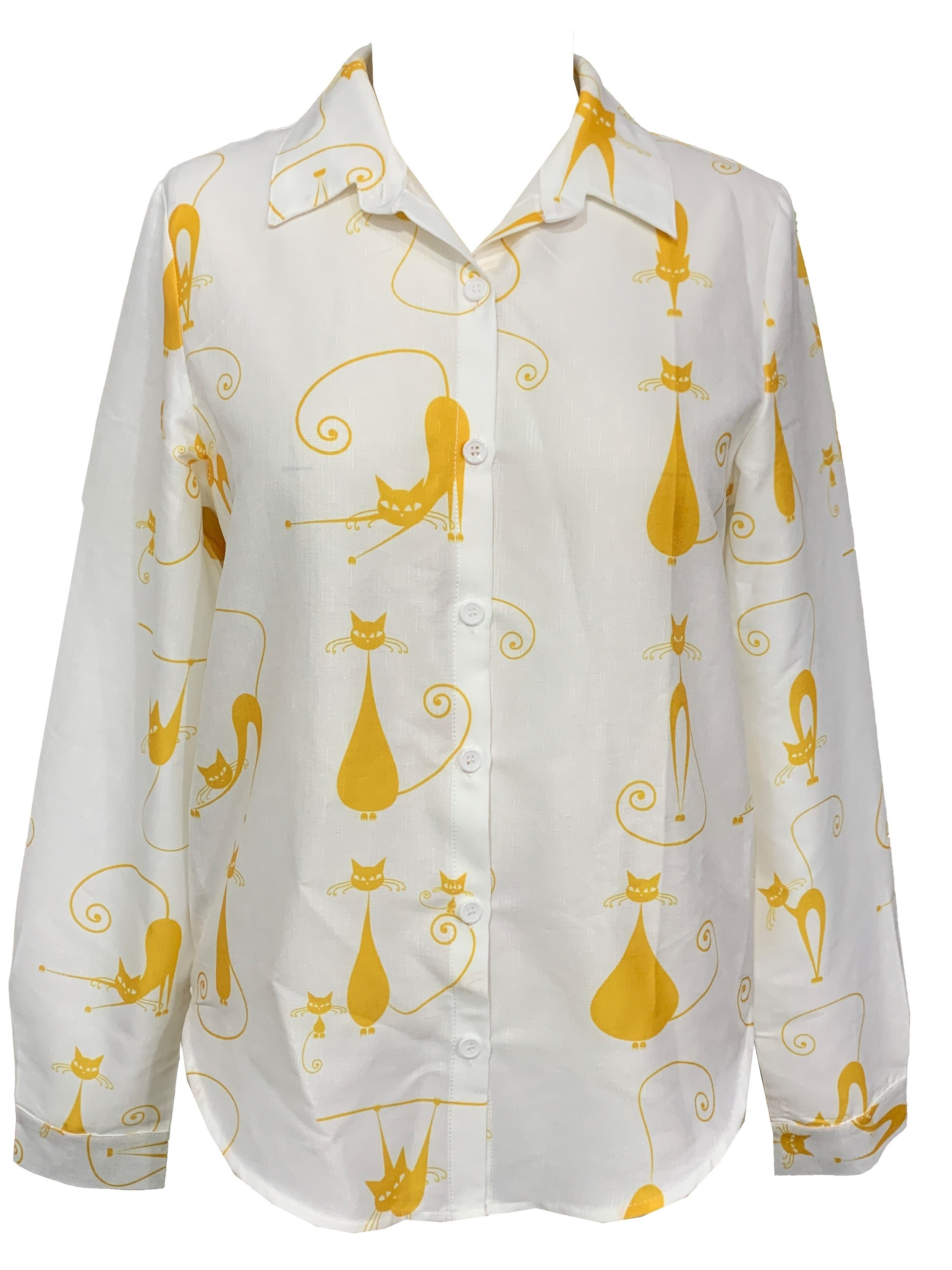 Cotton Button Front Shirt - Exquisite Butterfly