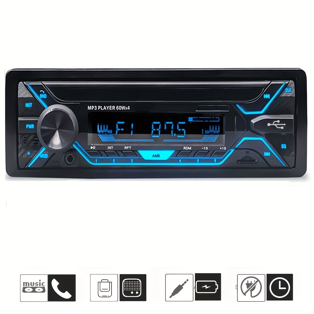 Car Radio Bluetooth Car Radio, 1din Car Radio, 4x60w Autoradio 7