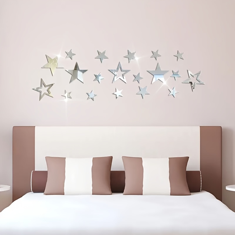 82pcs Pegatinas Espejo Estrella Pegatinas Pared Decorativas - Temu