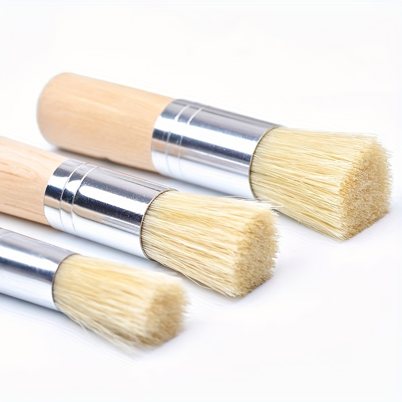 Diy Wooden Stencil Brush Pure Natural Bristle Paint Brush - Temu