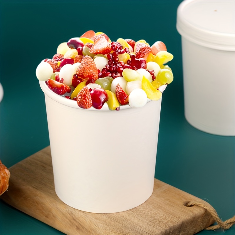 Choice 6 oz. White Double Poly-Coated Paper Food Cup with Vented Paper Lid  - 25/Pack