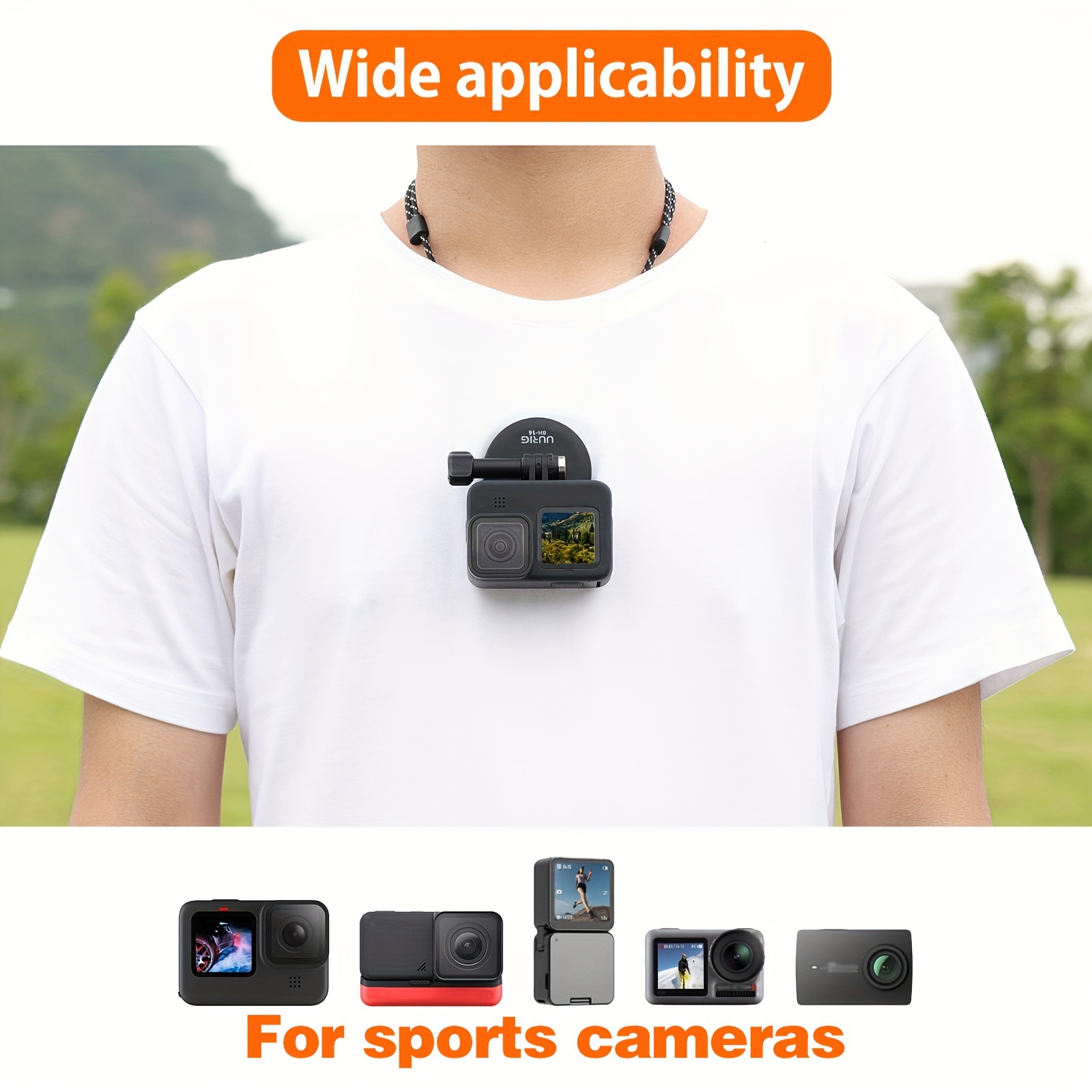 TELESIN 360 Magnetic Mount Chest Mount with Neck Strap Necklace Lanyard  Body Accessories for GoPro Max Hero 11 10 9 8 7 Insta360 X3 GO3 DJI Action  3 4