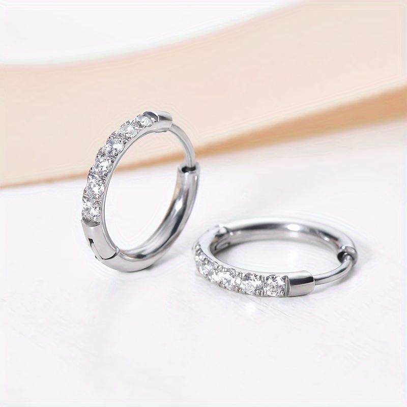 TEMU 1 Paire de Petits Boucles d'Oreilles en Acier Titane pour Femmes, , Perçage de Cartilage, Bijoux de Boucle de Tragus