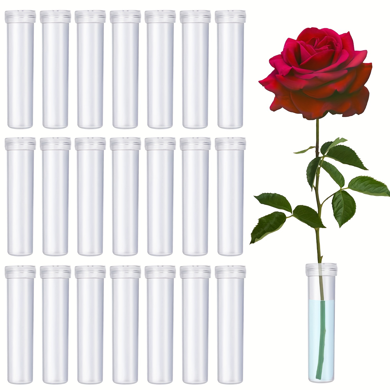 100pcs floral stem water tube water tubes for flowers rose flower