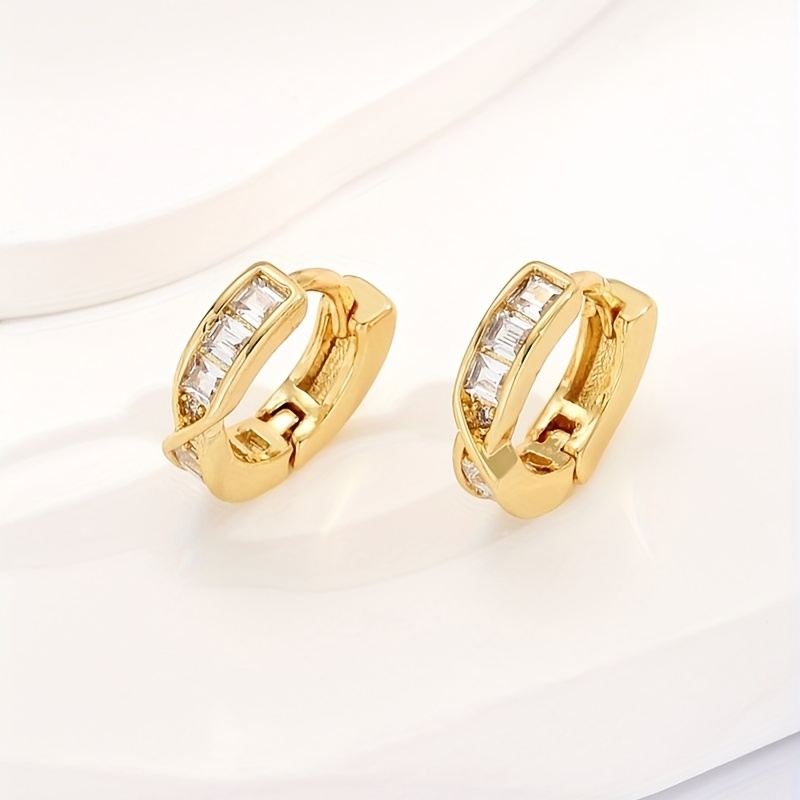 Men's Rhinestone Cross Earrings