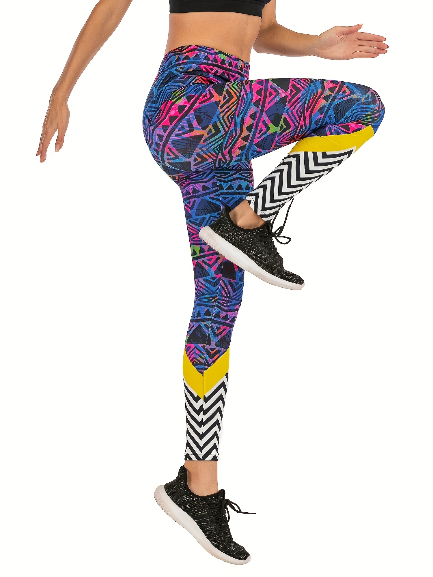 Women's Activewear: Colorful Zebra Pattern Yoga Leggings - Polyester High  Stretch Breathable Workout Pants