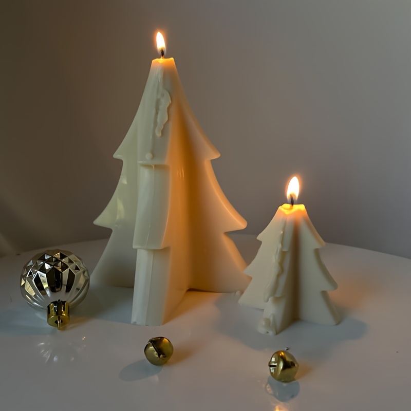 Moule à bougie en silicone 3D en forme de sapin de Noël - Pour la  fabrication de bougies en forme de sapin de Noël - Pour la décoration de la  maison 