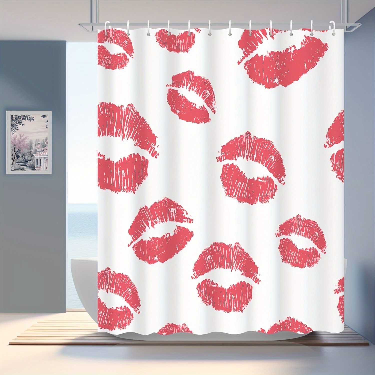 1 Tenda Da Doccia Con Stampa Labbra Leopardate Sexy, Tenda Da Doccia Per  Bagno, Divisorio Per Bagno, Impermeabile, Set Di Tende Da Doccia Con 12  Ganci, Accessori Decorativi Per Il Bagno, Tenda