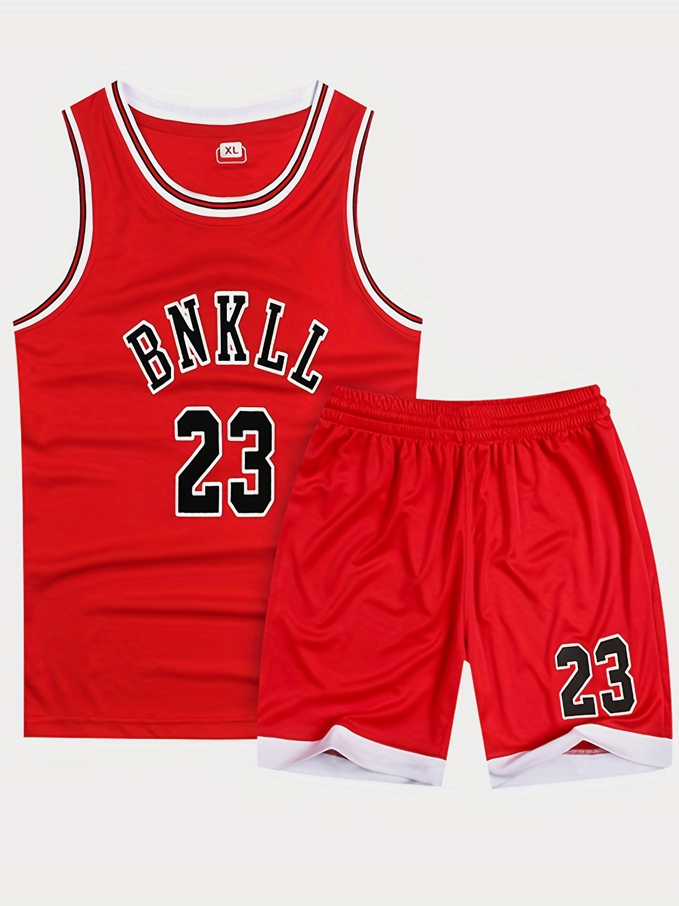 Kid's Basketball Sportswear, Boy's #23 Slightly Stretch Sleeveless Basketball Jersey & Shorts for Summer Outdoor,Breathable, Quick Dry,Temu
