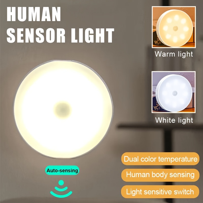 1pc Luz Nocturna Inalámbrica Sensor Movimiento Luz - Temu