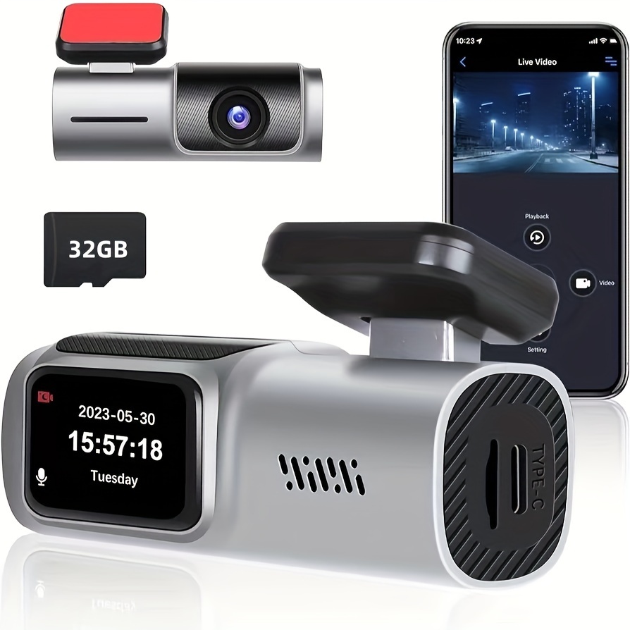 Caméra de tableau de bord SANWAN 2,4 ″ 1080p HD pour voiture, enregistreur  vidéo, vision nocturne, accéléromètre, 170 °, vision nocturne, double