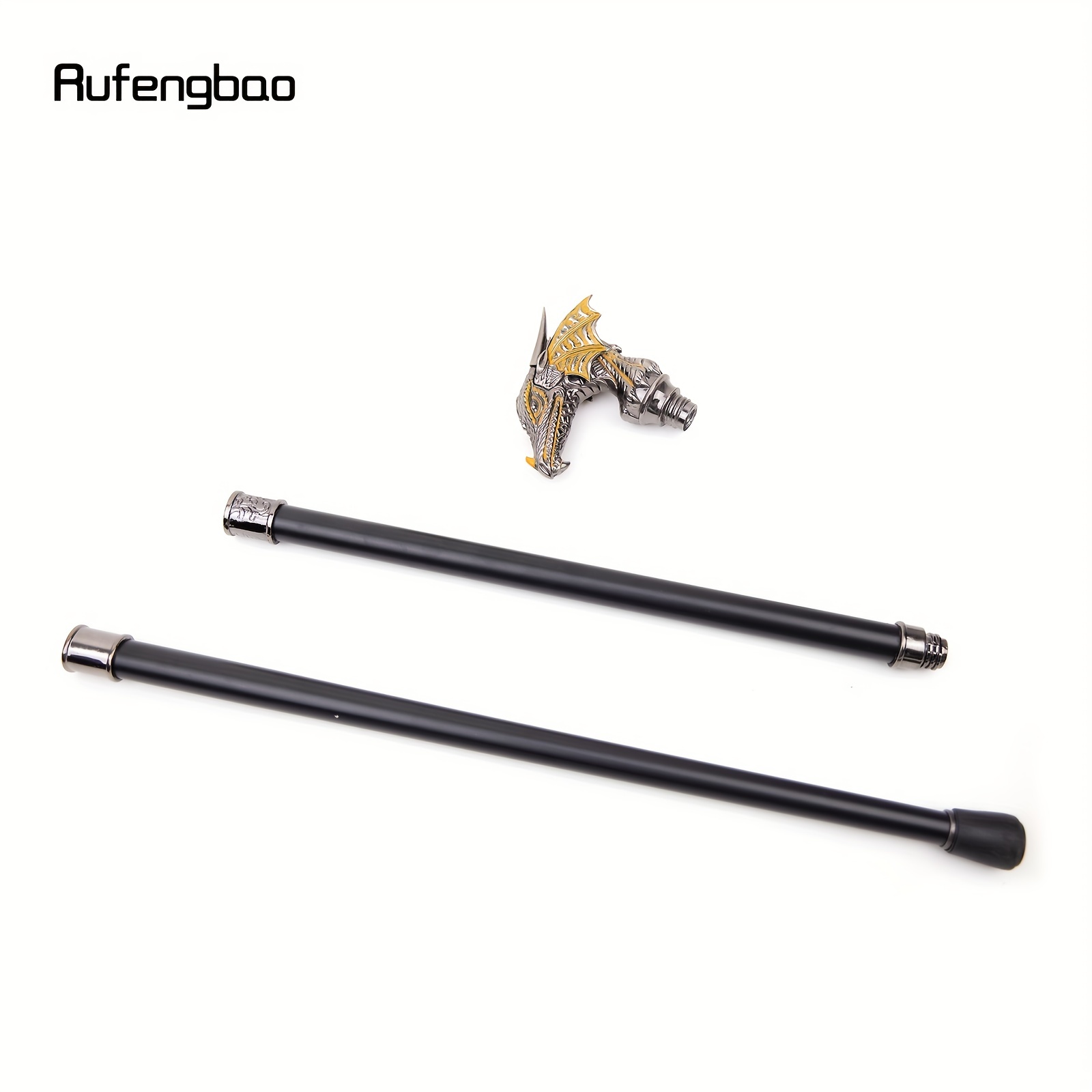 Golden Black Luxury Dragon Head Walking Cane Fashion - Temu Canada