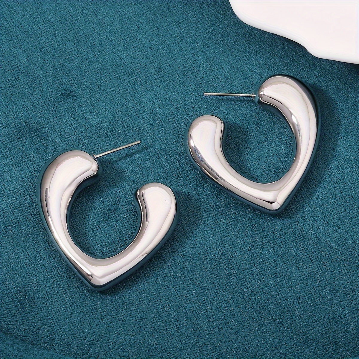 Alisouy 1pair Heart Shaped Large Hoop Earrings Ros... – Vicedeal