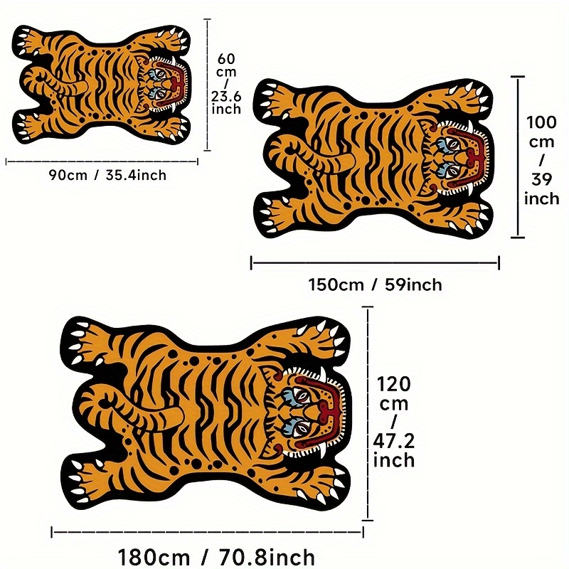 Tiger Cat Floor Mat Realistic Wild Animals Area Rug Non slip - Temu