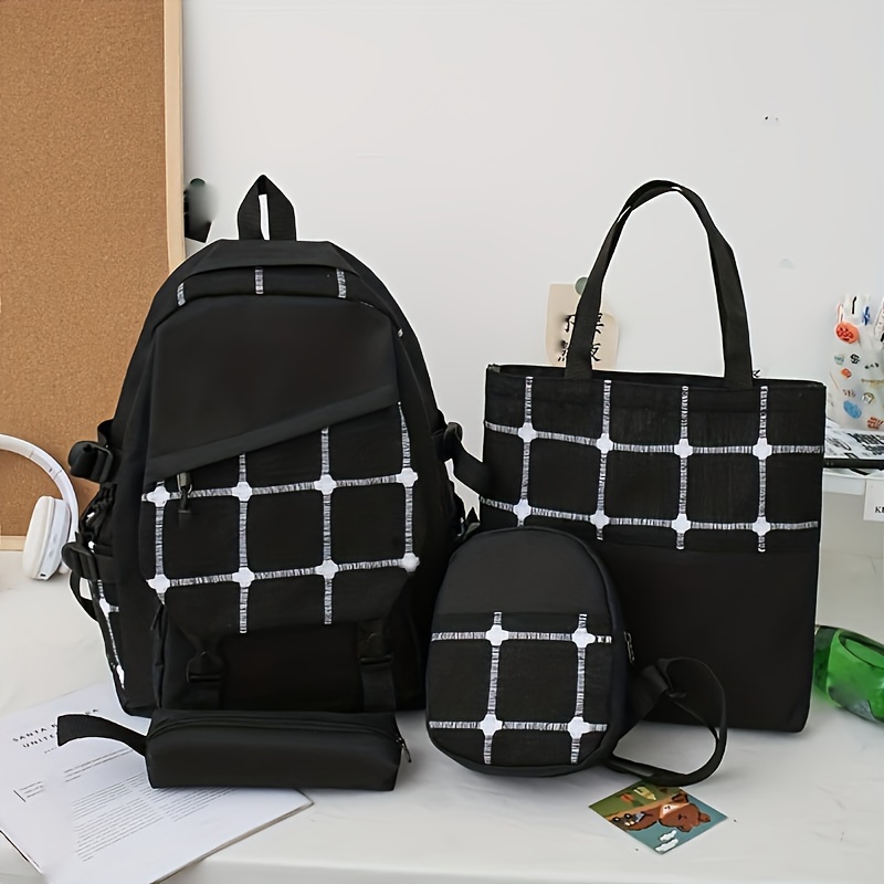 Backpack Crossbody Bag Handbag And Pen Bag Set, Students Schoolbag