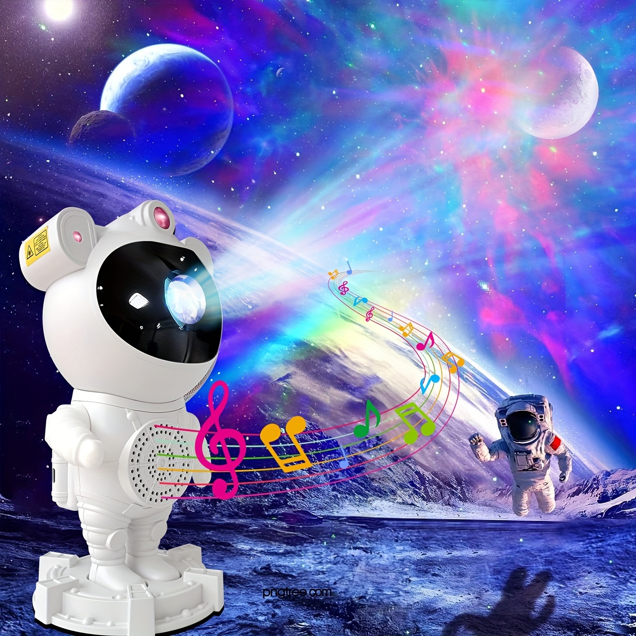 Proyector de galaxia, luz nocturna estrellada, luna, estrella, nebulosa,  ondas, proyector con música Bluetooth, control remoto RGB que cambia de  color