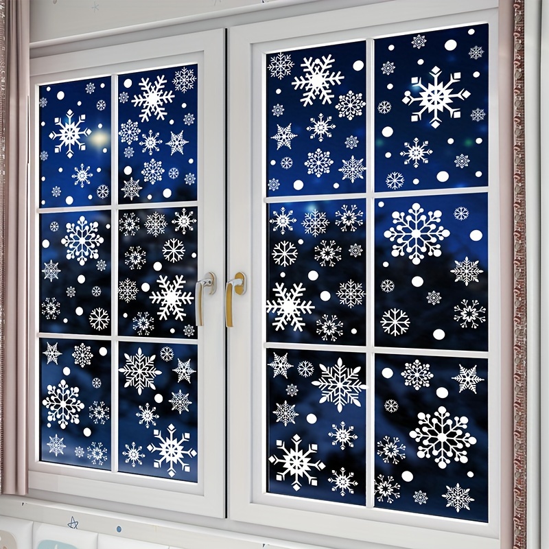 Christmas Window Stickers White Snowflake Glass Stickers Can - Temu