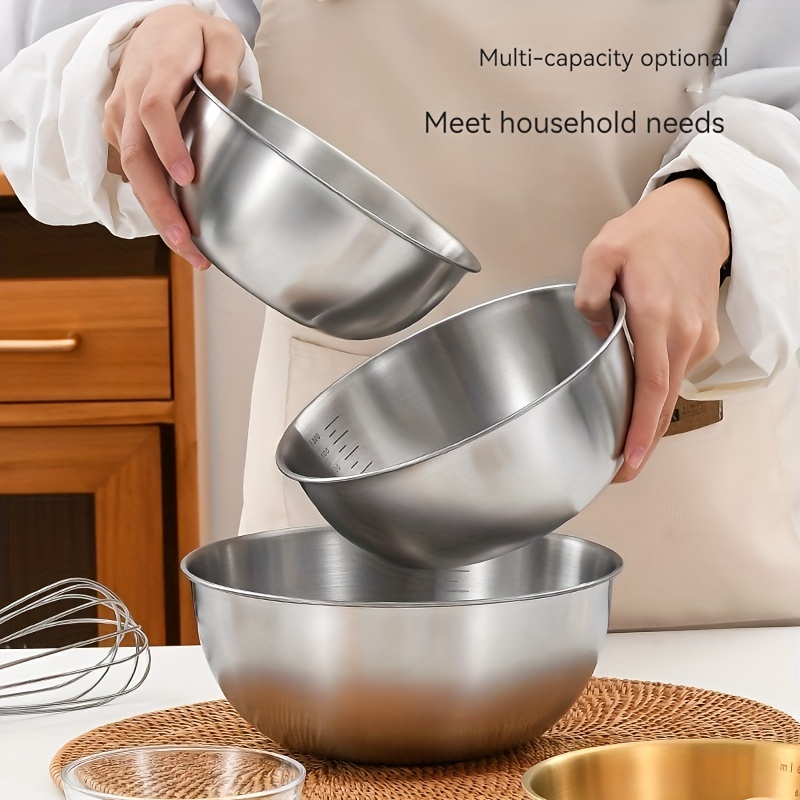 Mixing Bowl Set 304 Stainless Steel Salad Mixing Bowls With - Temu