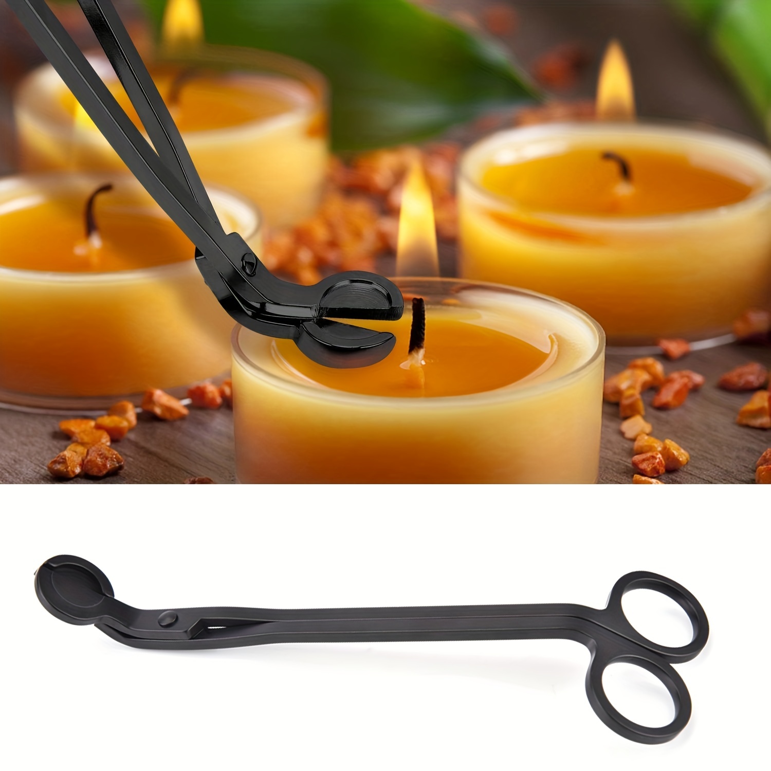 Wooden Wick Trimmer Candle Scissors Black 