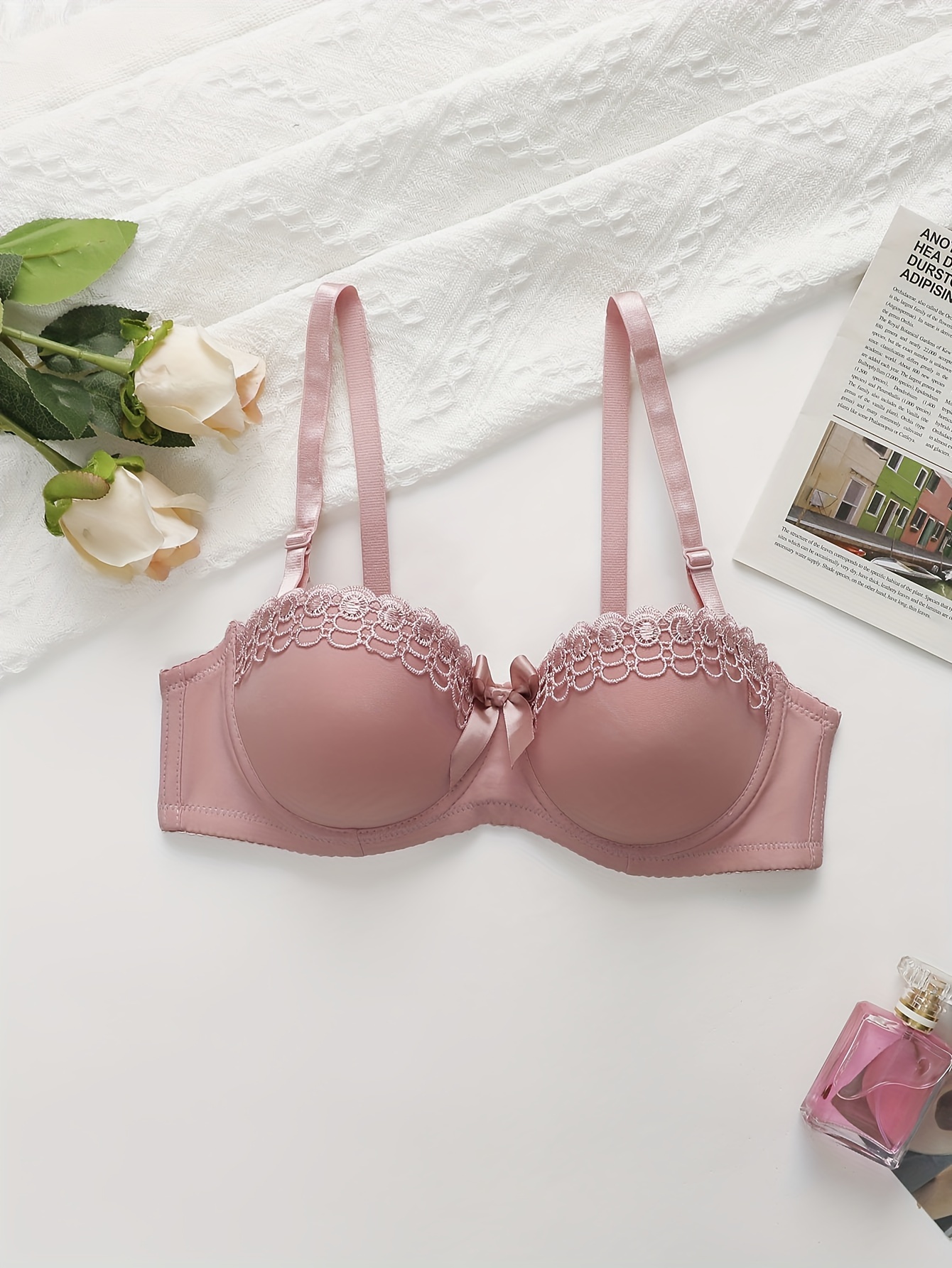 3pack Contrast Lace Push Up Bra