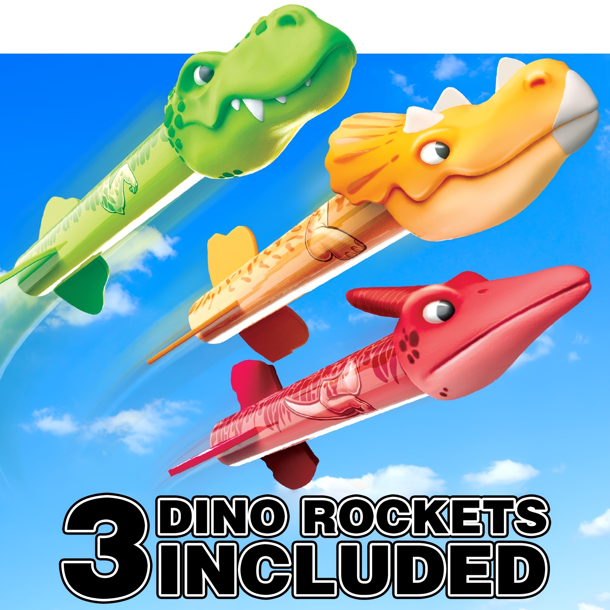  MindSprout Dino Blasters, Rocket Launcher for Kids - Launch up  to 100 ft. Birthday Gift, for Boys & Girls Age 3, 4, 5, 6, 7, Years Old -  Outdoor Toys, Family