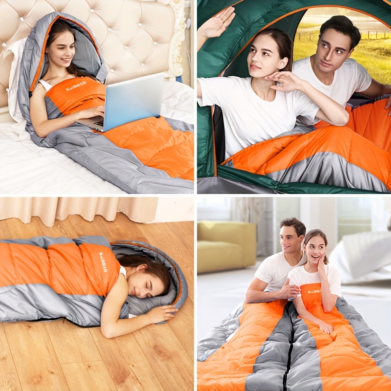 Sac de Couchage de Camping Isolé Pour Adultes Double/Single Size, Sac  de Couchage D'hiver Chaud Et Épais Avec Fermeture À Glissière, Design