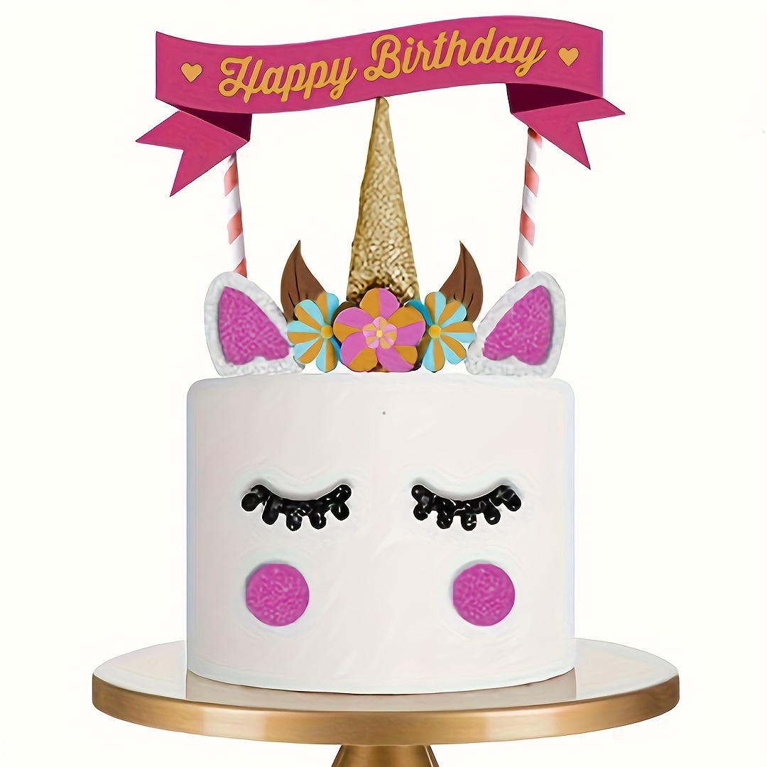 1 decoración de tarta de cumpleaños Happy Birthday, con 2 nubes y