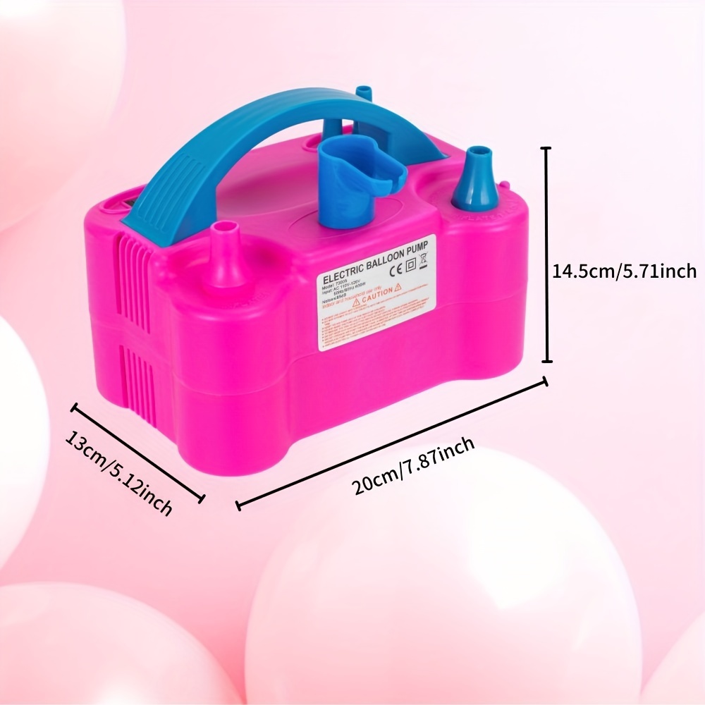 Bomba de aire eléctrica para globos y herramienta para atar globos en una,  boquilla doble portátil, soplador de globos eléctrico, bomba de aire