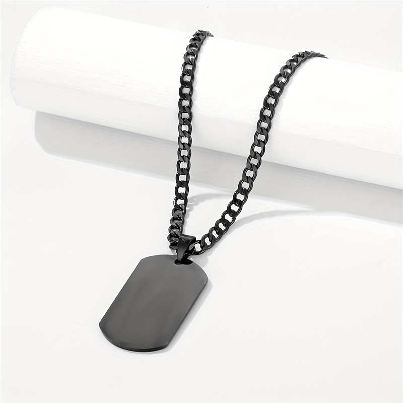 Custom Black Dog Tag Necklace for Men