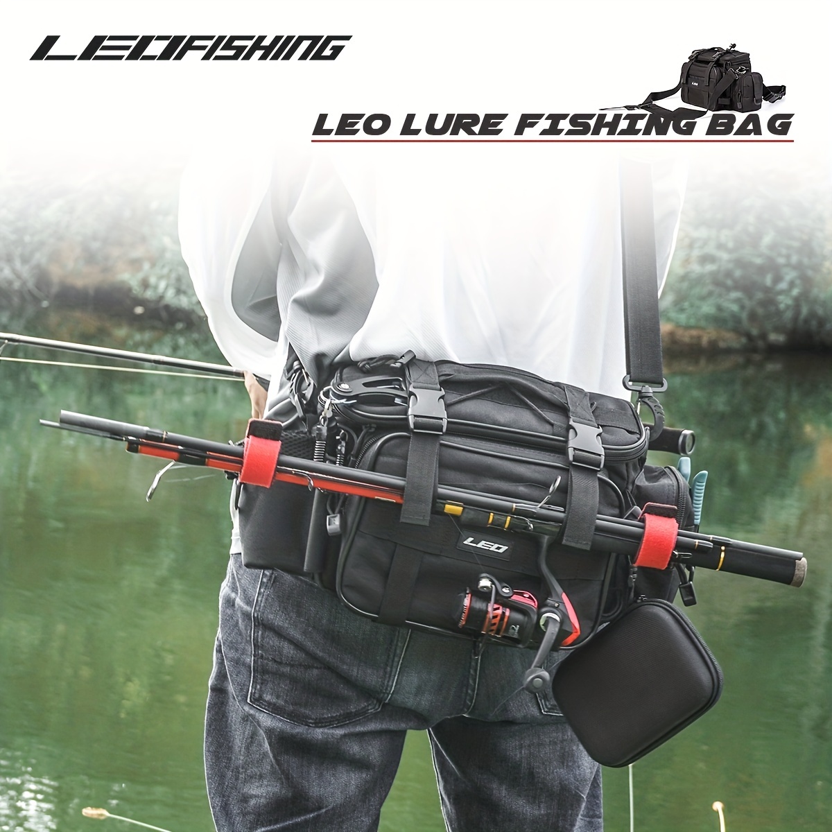 LEOFISHING Waterproof Multifunctional Fishing Tackle Bag - Water-Resistant  Shoulder, Handbag, and Waist Bag for Fishing, Hiking, and Climbing - Ample