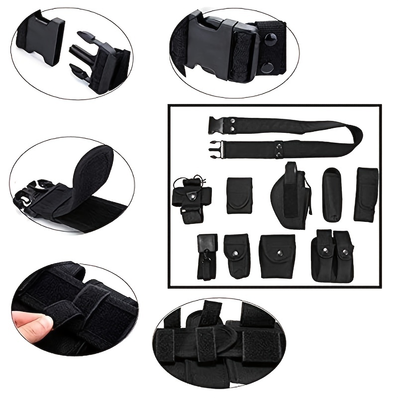 New Police Guard Tactical Belt Buckles With 9 Pouches Utility