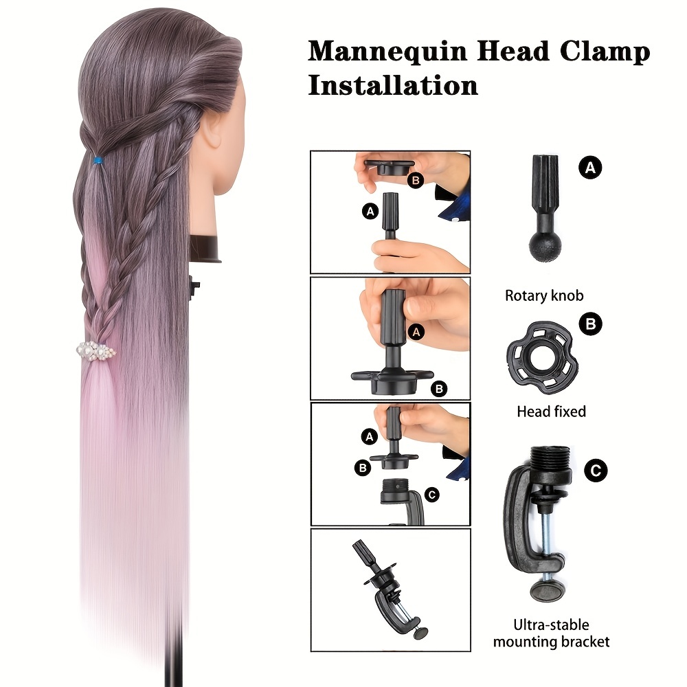 Mannequin Head with Hair for Braiding Training Hairdresser