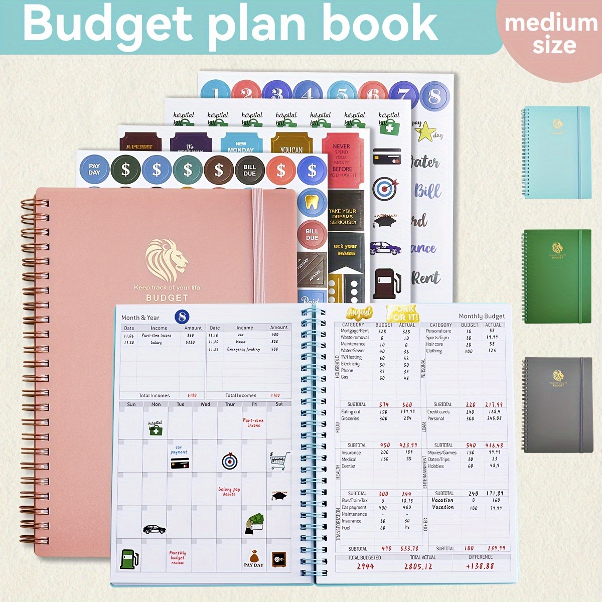 Budget Planner - Monthly Finance Organizer with Expense Tracker Notebook to  Manage Your Money Effectively, Undated Finance Planner/Account Book, Start