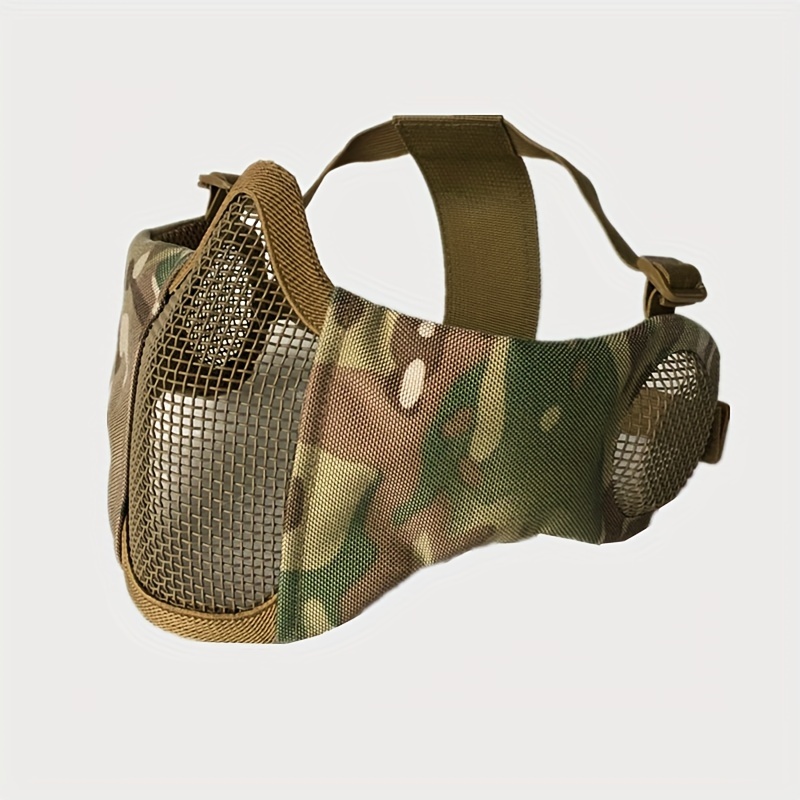 Collapsible Airsoft Mask With Ear Protection, Tactical Half-face Mesh Mask,  Steel Mesh Protective Mask, Paintball Wargame Tactical Mask - Temu United  Arab Emirates