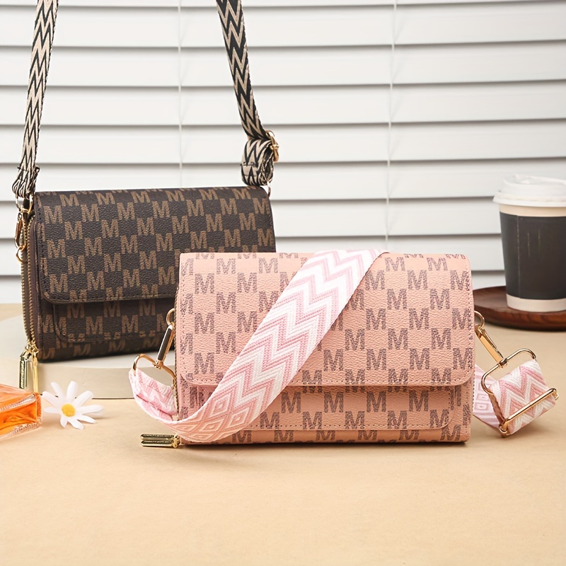 Mini Letter Print Crossbody Bag Double Zipper Clutch Wallet Fashion  Shoulder Flap Purse For Women, Discounts For Everyone