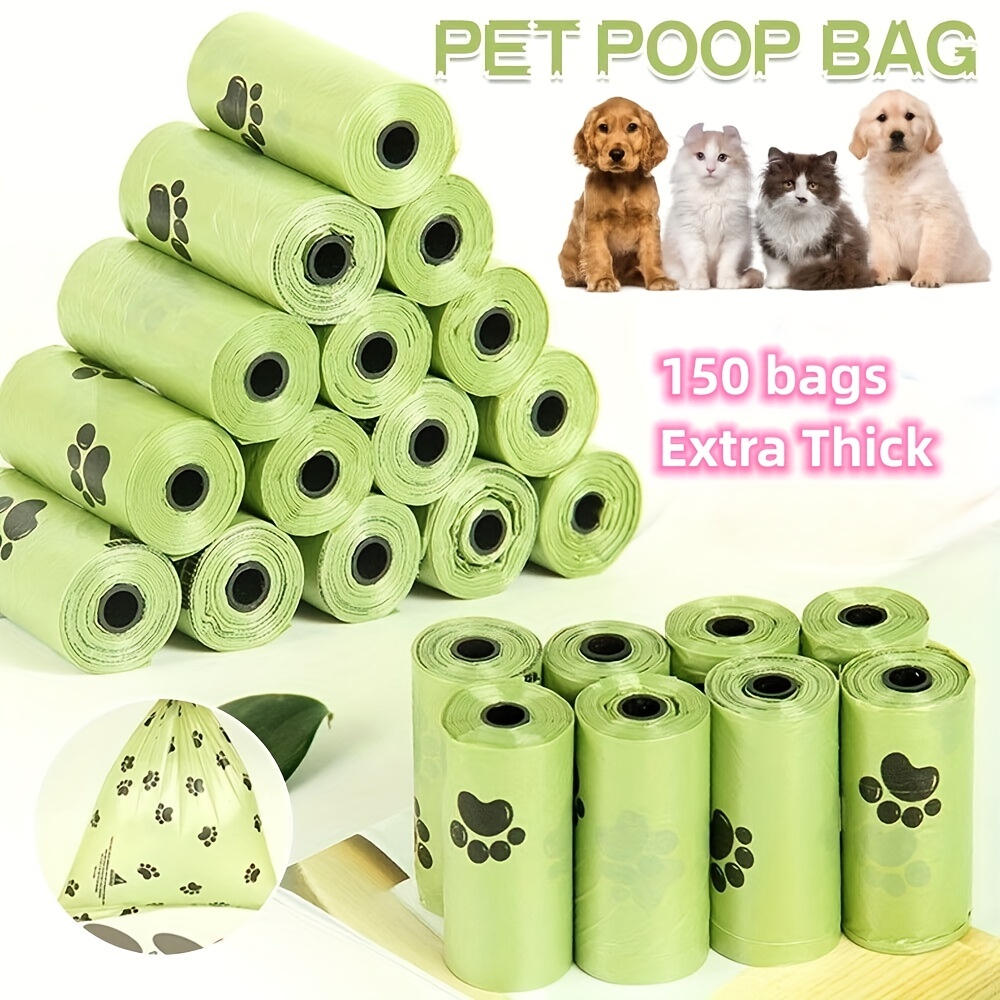 

150pcs/ 75pcs Poop Bags For Dog Waste 10rolls/5rolls, Extra Thick Strong 100% Leak Proof Dog Waste Bags Lavender Scented, Doggie Poop Bags, Dog Waste Bags
