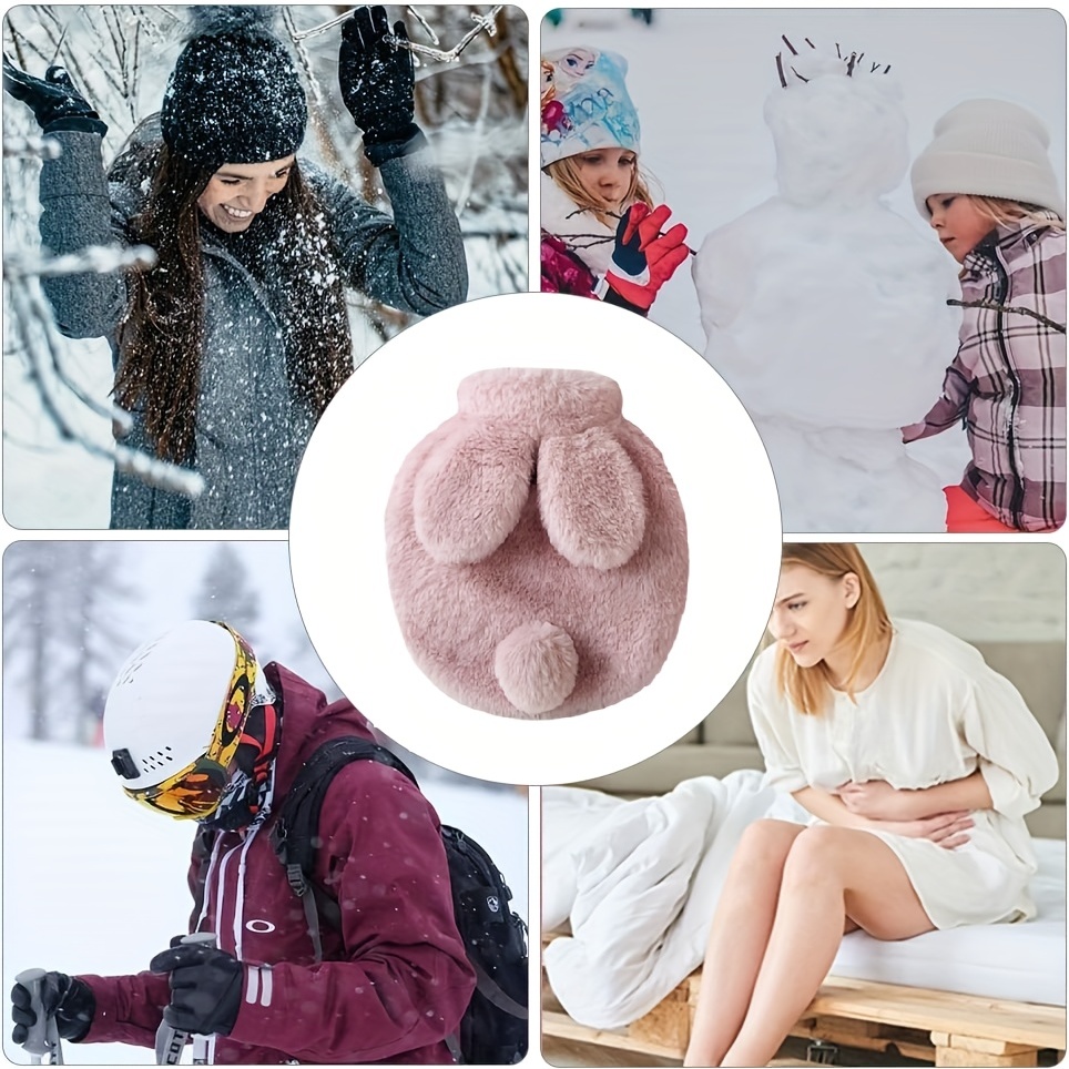 300ml Plush Rabbit Hot Water Bag With Lid & Washable Cover