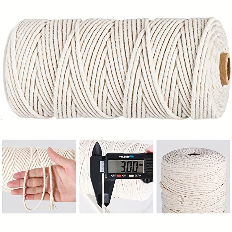 Macrame Cord 2mm x 220Yards (656Feet), Natural Cotton Macrame Rope - 2  Strands Twisted Macrame Cotton Cord for Wall Hanging, Plant Hangers,  Crafts
