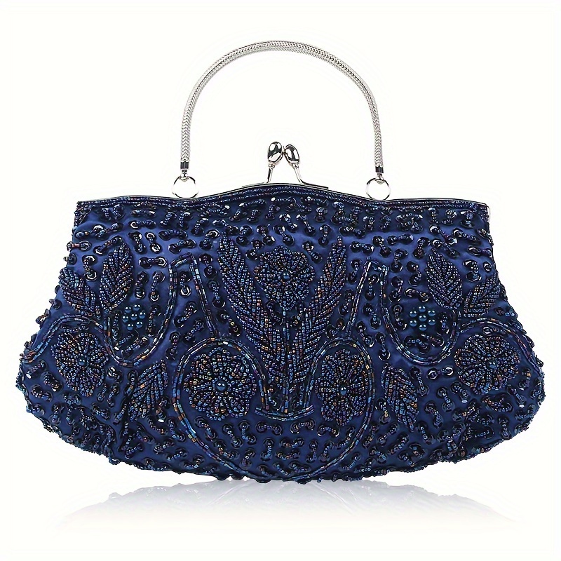 Navy blue discount evening clutch purse