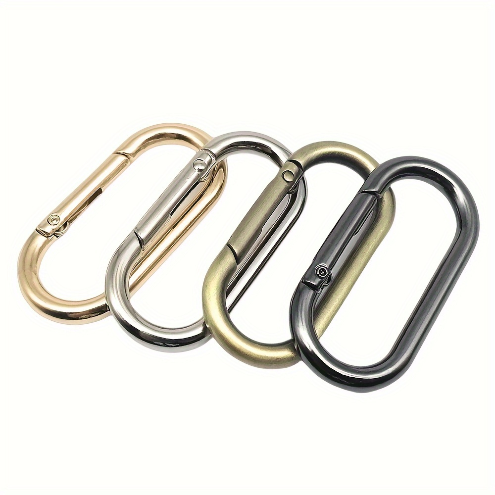 Metal Oval Ring Spring Gold Carabiner Clasp Set Of 5 For DIY