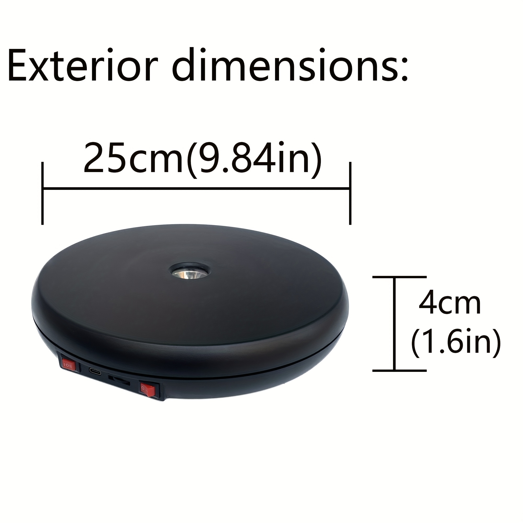 1pc Electric Turntable With Led Light, 25cm/9.84in Rotating Display Stand,  360 Degree Adjustable Speed Revolving Base For Photography,jewelry, 3d  Models, Watch, Battery/usb Power Supply, Motorized Turntable - Home &  Kitchen - Temu